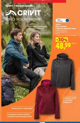Kurtka softshell z kapturem damska CRIVIT promocja w Lidl