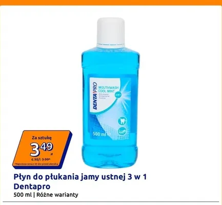 Płyn do płukania jamy ustnej 3 w 1 Dentapro promocja w Action