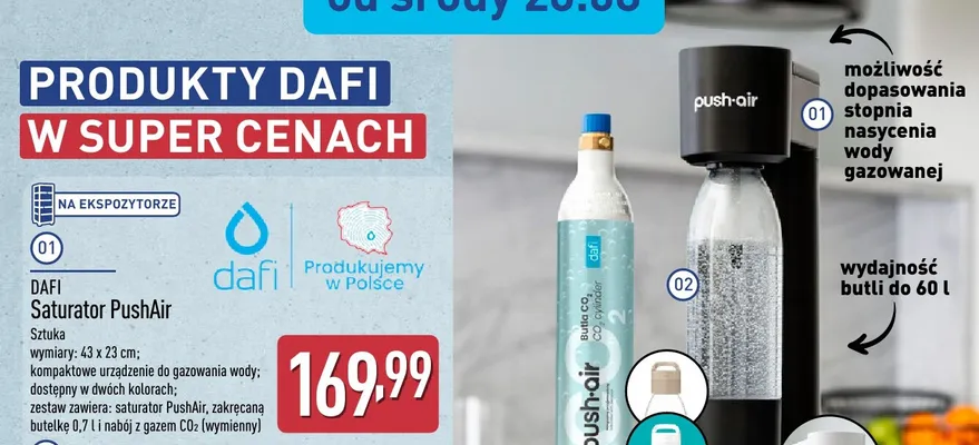 Saturator Dafi PushAir promocja w Aldi