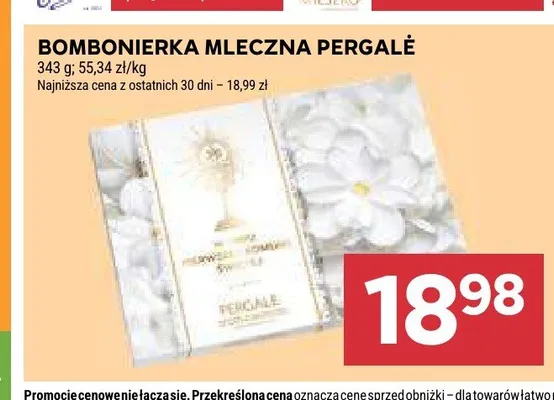 Bombonierka mleczna Pergalė promocja w Stokrotka