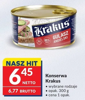 Konserwa Krakus wybrane rodzaje promocja w Makro