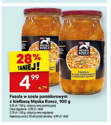 Fasola w sosie pomidorowym z kiełbasą Męska Rzecz promocja w Twój Market