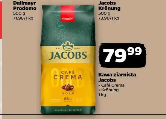 Kawa ziarnista Jacobs Café Crema promocja w Netto