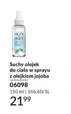 Suchy olejek do ciała w sprayu z olejkiem jojoba Avon Skin So Soft promocja w AVON