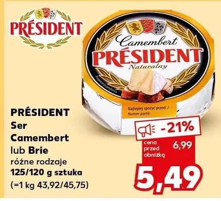 Ser Camembert Naturalny Président promocja w Kaufland