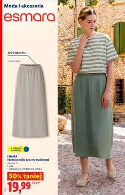 Spódnica midi z bawełny muślinowej promocja w Lidl