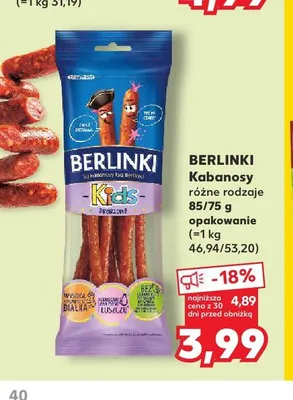Kabanosy Kids Berlinki promocja w Kaufland