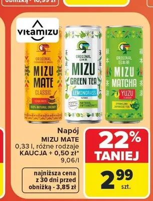 Napój Vitamizu Mizu Mate Green Tea Lemongrass promocja w Carrefour