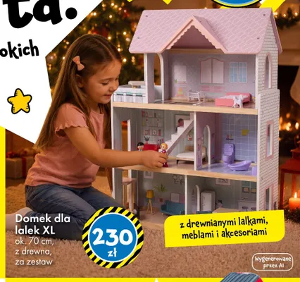 Domek dla lalek XL ok. 70 cm z drewna promocja w Tedi