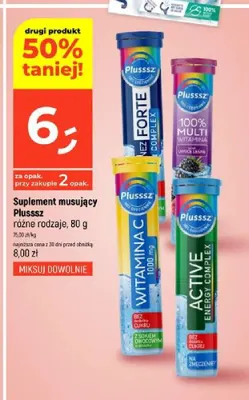 Suplement musujący Plussz 100% multiwitamina owoce leśne promocja w Dealz