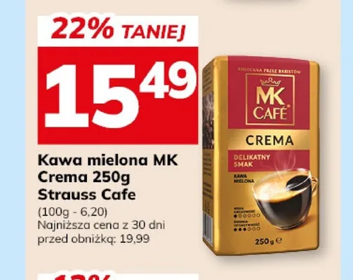 Kawa mielona MK Crema Strauss Cafe promocja w Hitpol
