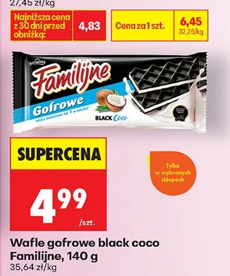 Wafle gofrowe black coco promocja w Biedronka