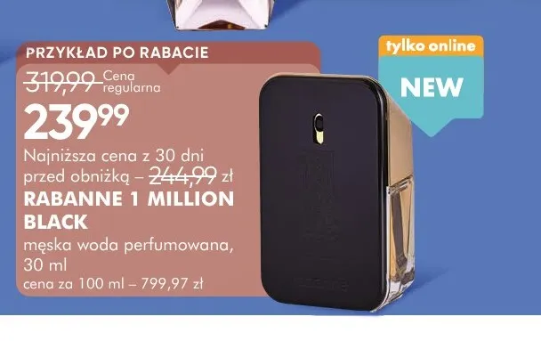 Męska woda perfumowana Rabanne 1 Million Black promocja w Super-Pharm