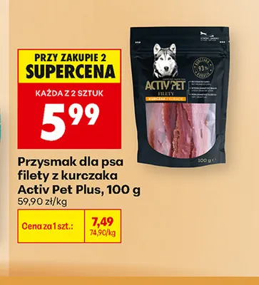 Przysmak dla psa filety z kurczaka Activ Pet Plus promocja w Biedronka