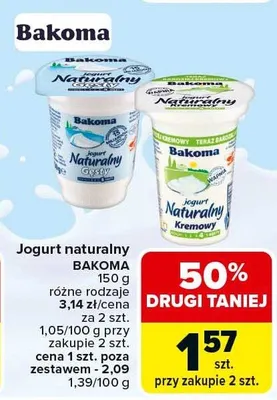 Jogurt naturalny kremowy promocja w Carrefour