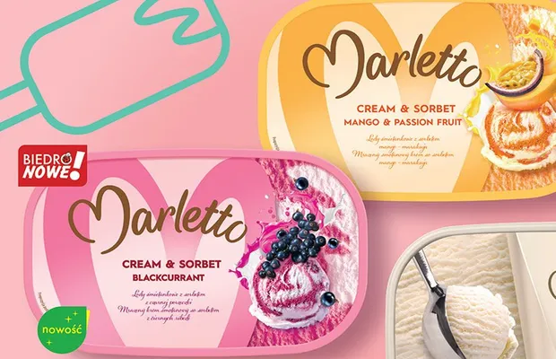 Lody cream&sorbet różne rodzaje promocja w Biedronka