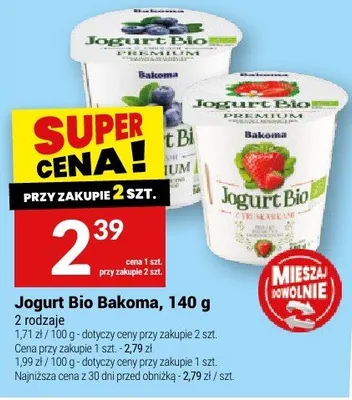 Jogurt Bio Bakoma promocja w Twój Market