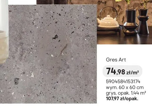 Gres Art wym. 60x60cm grys promocja w Castorama
