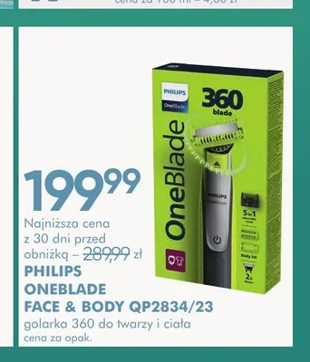 Golarka do twarzy i ciała Philips OneBlade Face & Body QP2834/23 promocja w Super-Pharm