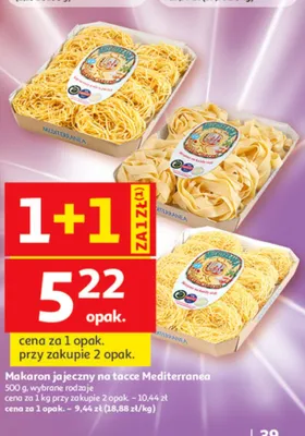 Makaron jajeczny na tacce Mediterranea promocja w Auchan