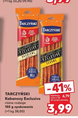 Kabanosy Exclusive drobiowe Tarczyński promocja w Kaufland