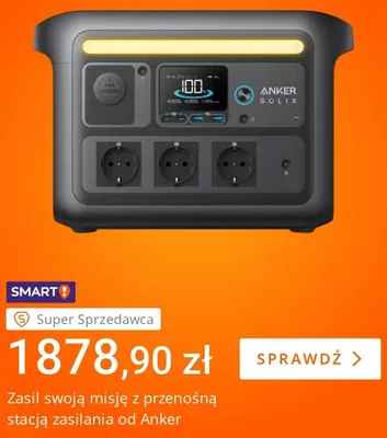 Przenośna stacja zasilania Anker Solix promocja w Allegro