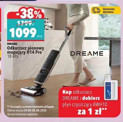 Odkurzacz pionowy mopujący Dreame H14 Pro promocja w Biedronka