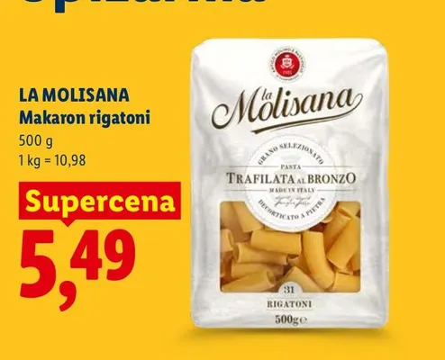 Makaron rigatoni La Molisana promocja w Lidl