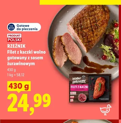 Filet z kaczki wolno gotowany z sosem żurawinowym Rzeźnik promocja w Lidl