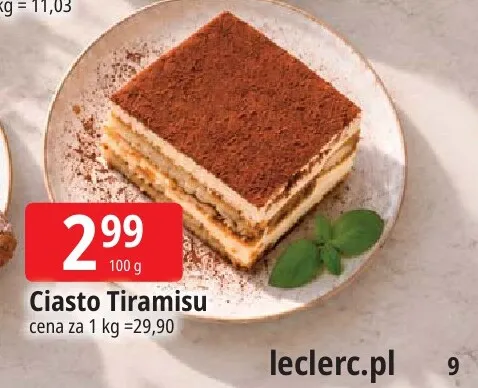 Ciasto Tiramisu promocja w Leclerc