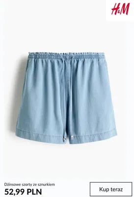 Szorty dżinsowe ze sznurkiem H&M promocja w H&M