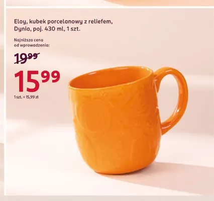Kubek porcelanowy z reliefem Dynia 430 ml Eloy promocja w Rossmann
