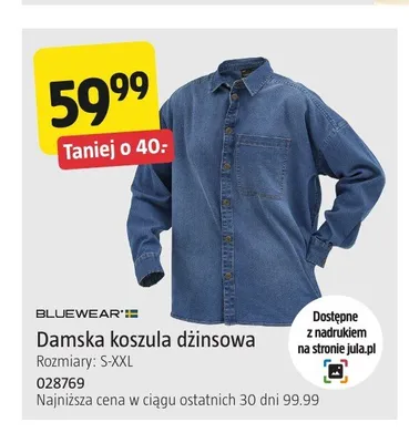 Damska koszula dżinsowa Bluewear promocja w Jula