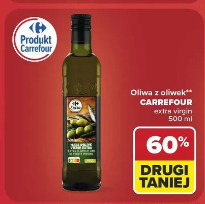 Oliwa z oliwek extra virgin Carrefour promocja w Carrefour