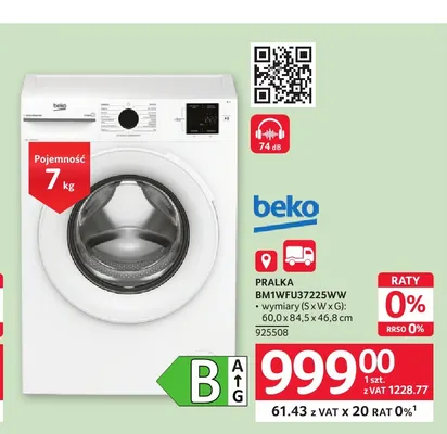 Pralka BM1WFU37225WW Beko promocja w Selgros