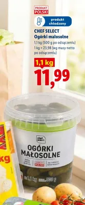Ogórki małosolne Chef Select promocja w Lidl
