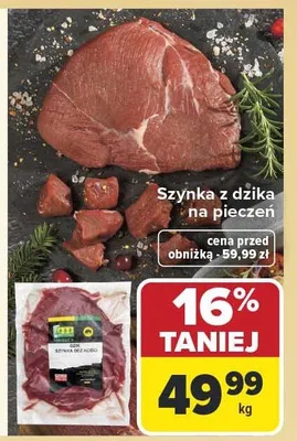 Szynka z dzika na pieczeń promocja w Carrefour