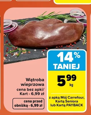 Wątroba wieprzowa promocja w Carrefour Market