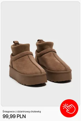 Śniegowce z dzianinową cholewką Cropp promocja w Cropp