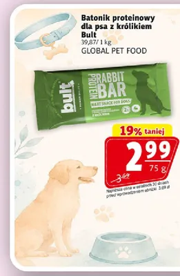 Batonik proteinowy dla psa z królikiem Bult promocja w Prim Market