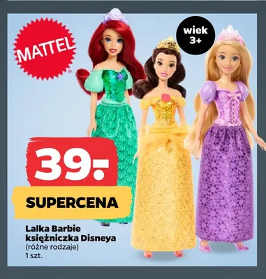 Lalka Barbie księżniczka Disneya promocja w Netto