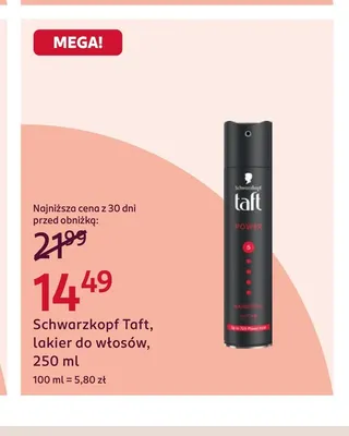 Lakier do włosów Schwarzkopf Taft promocja w Rossmann