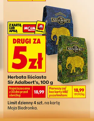 Herbata liściasta Sir Adalbert's promocja w Biedronka