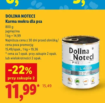 Karma mokra dla psa Dolina Noteci Premium jagnięcina promocja w Lidl