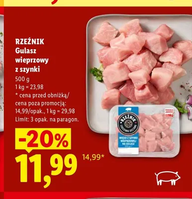 Gulasz wieprzowy z szynki Rzeźnik promocja w Lidl