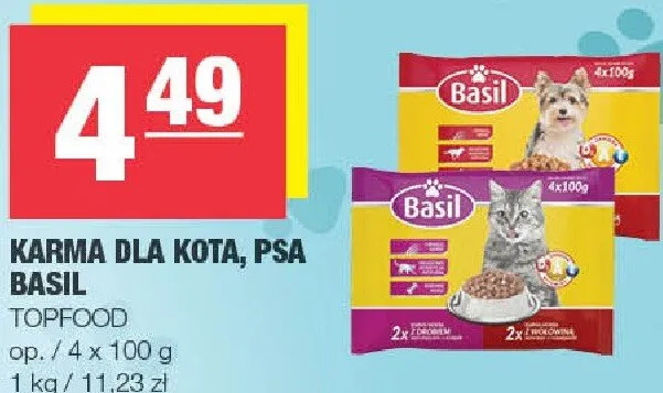 Karma dla kota, psa Basil promocja w SPAR