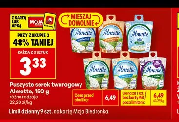 Puszysty serek twarogowy Almette śmietankowy promocja w Biedronka