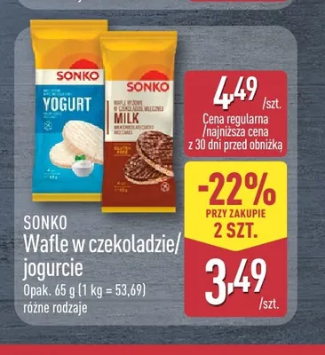 Wafle w czekoladzie Sonko promocja w Aldi