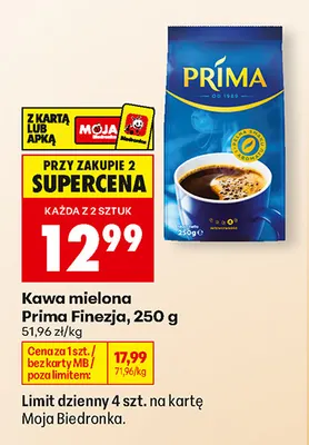 Kawa mielona Prima Finezja promocja w Biedronka