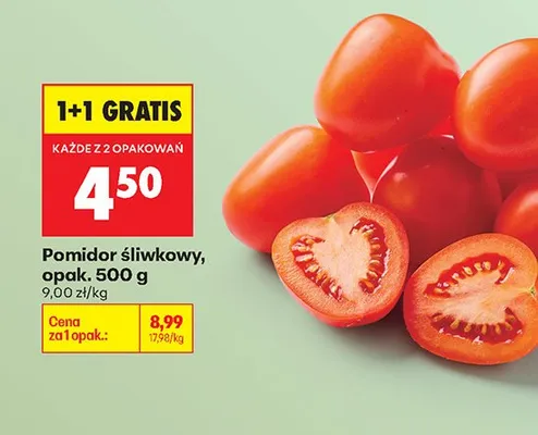 Pomidor śliwkowy 500 g promocja w Biedronka